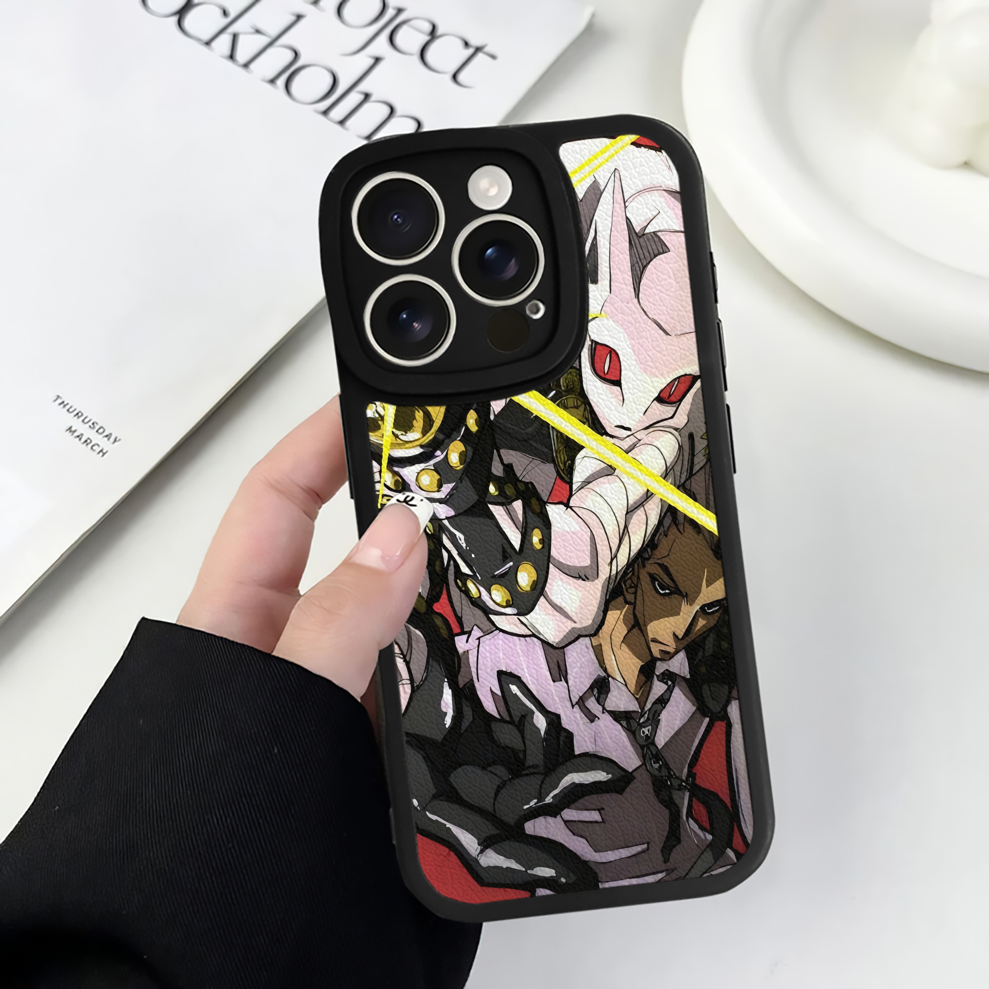 （画像用） ジョジョの奇妙な冒険 JoJo's Bizarre Adventure 【iPhone 16シリーズ対応】シリコンスマホケース（レザー調） 材質：シリコン